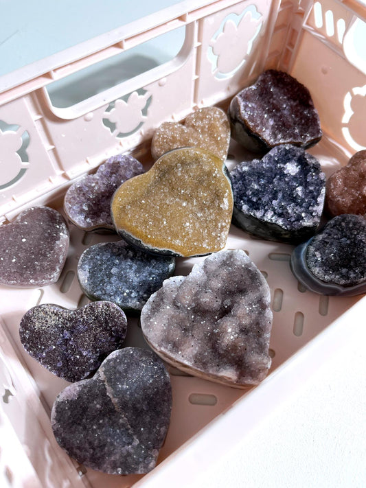 Graues Galaxie Amethyst Herz . Galaxy Amethyst Heart ca. 5.5 cm - aus Uruguay RARE