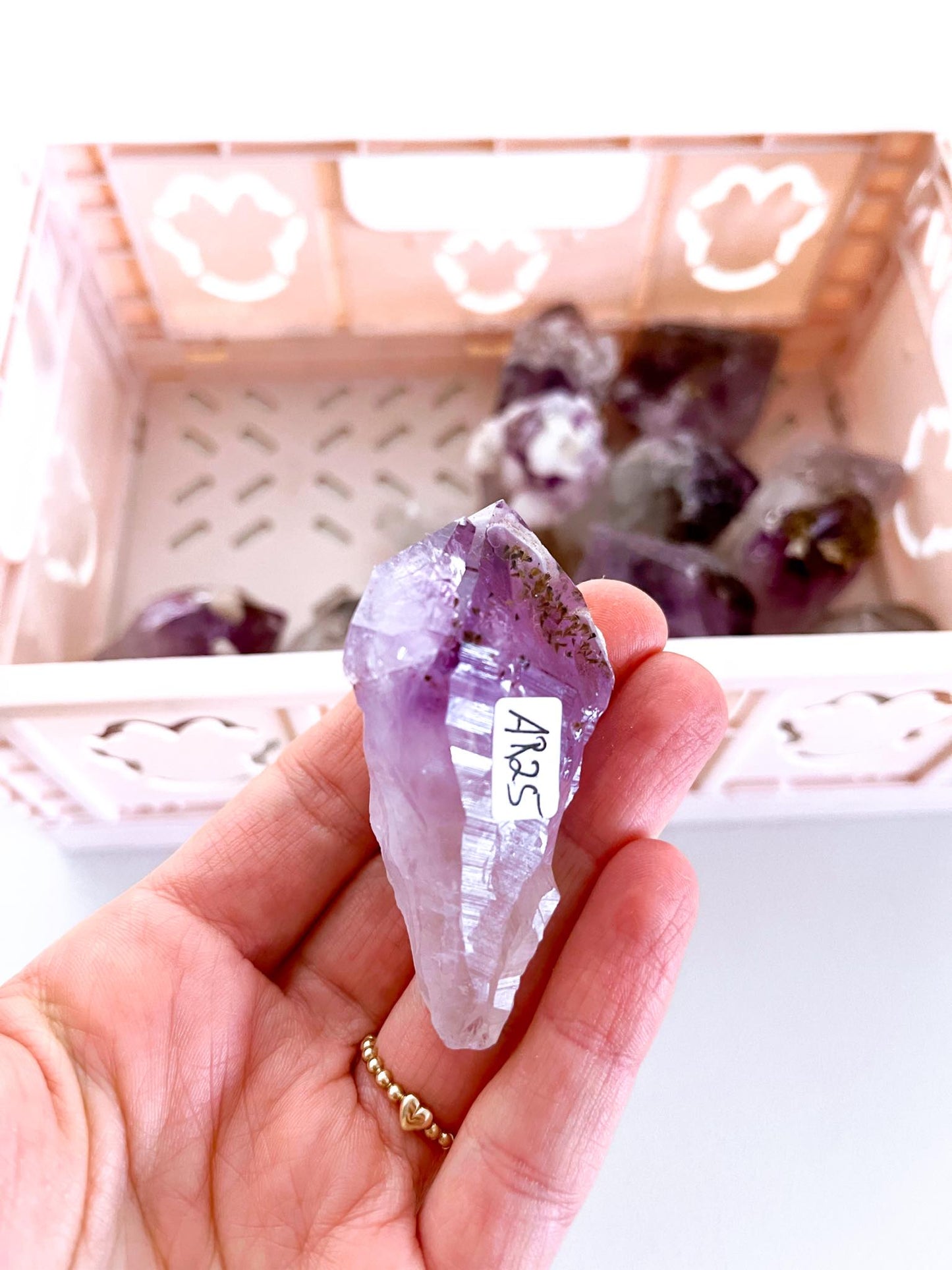 Pahntom Amethyst Spitze mit Sparkly Caclit Quadern ca. 6.5cm - aus Brasilien RARE