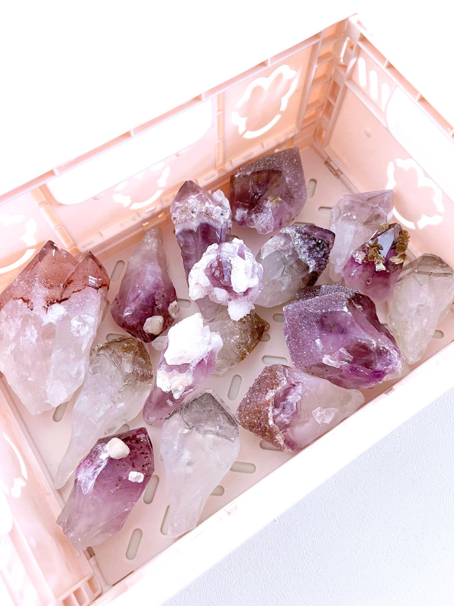 Pantom Amethyst Spitzemit Calcit ca. 6.8cm - aus Brasilien RARE