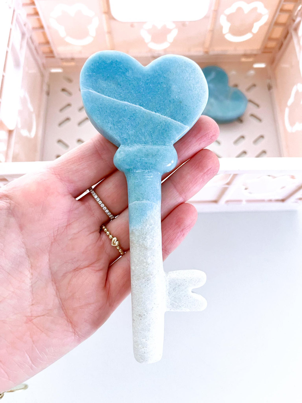 XL Trolleit Herz Schlüssel . Trollite Heart Key 12-13cm - Handcarved