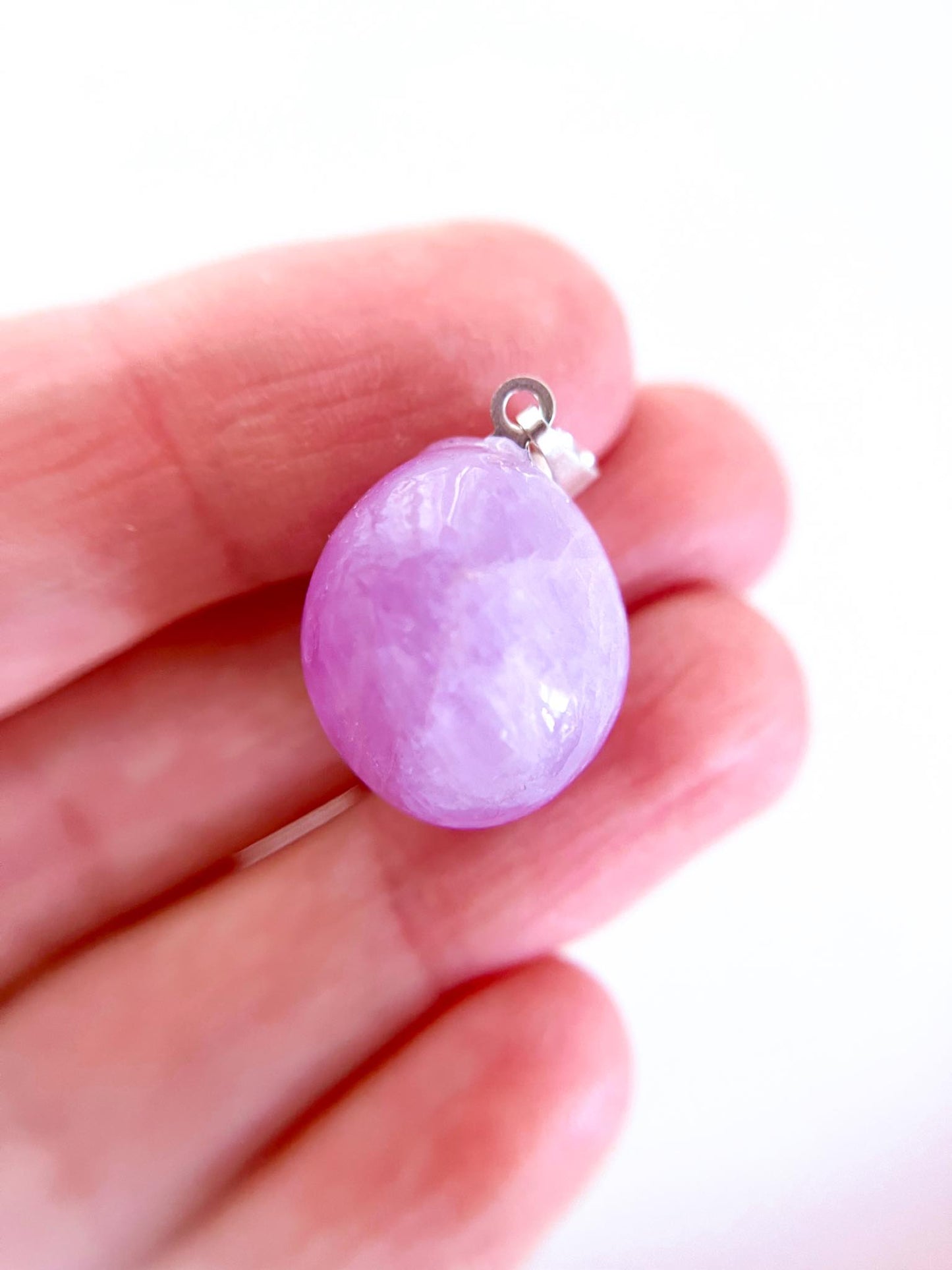 Kunzit Trommel Stein Anhänger ca. x cm . Kunzite Tumble Pendant - High Quality
