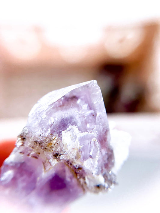 Pantom Amethyst Spitzemit Calcit ca. 6.8cm - aus Brasilien RARE