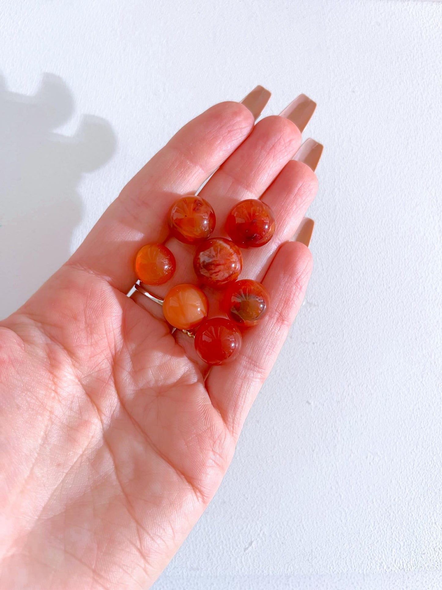 Karneol Mini Kugel Gebr . Carnelian Mini Sphere ca. 1.2 cm