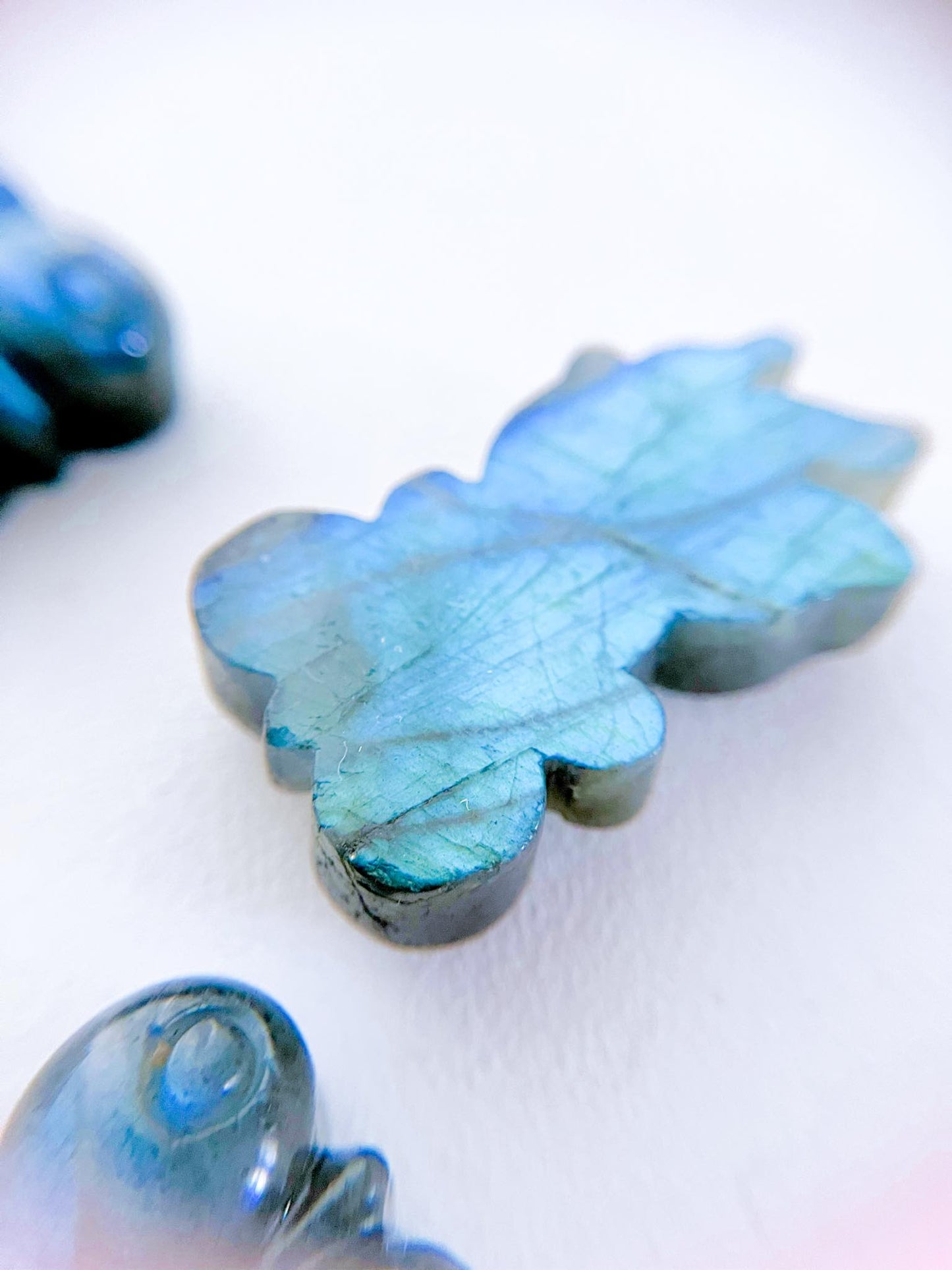 Labradorit Goldfisch Gravur . Labradorite Goldfish Carving ca. xx cm - High Quality