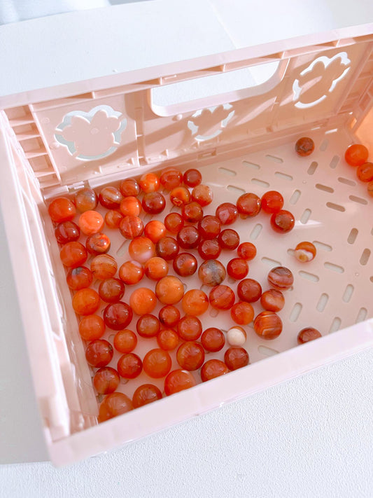 Karneol Mini Kugel Gebr . Carnelian Mini Sphere ca. 1.2 cm