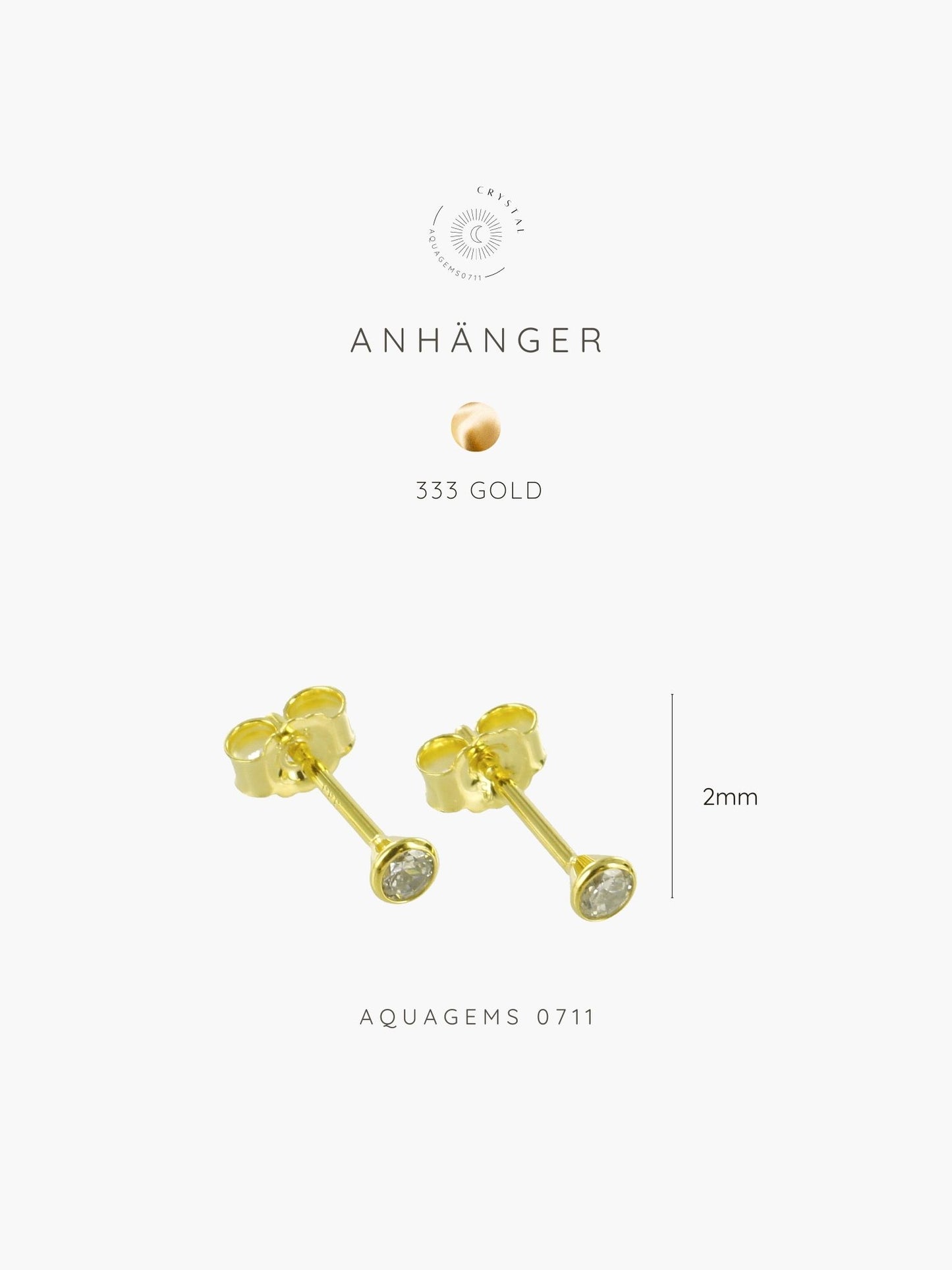 333 Gold Ohrstecker Minimalistisch mit Zirkonia
