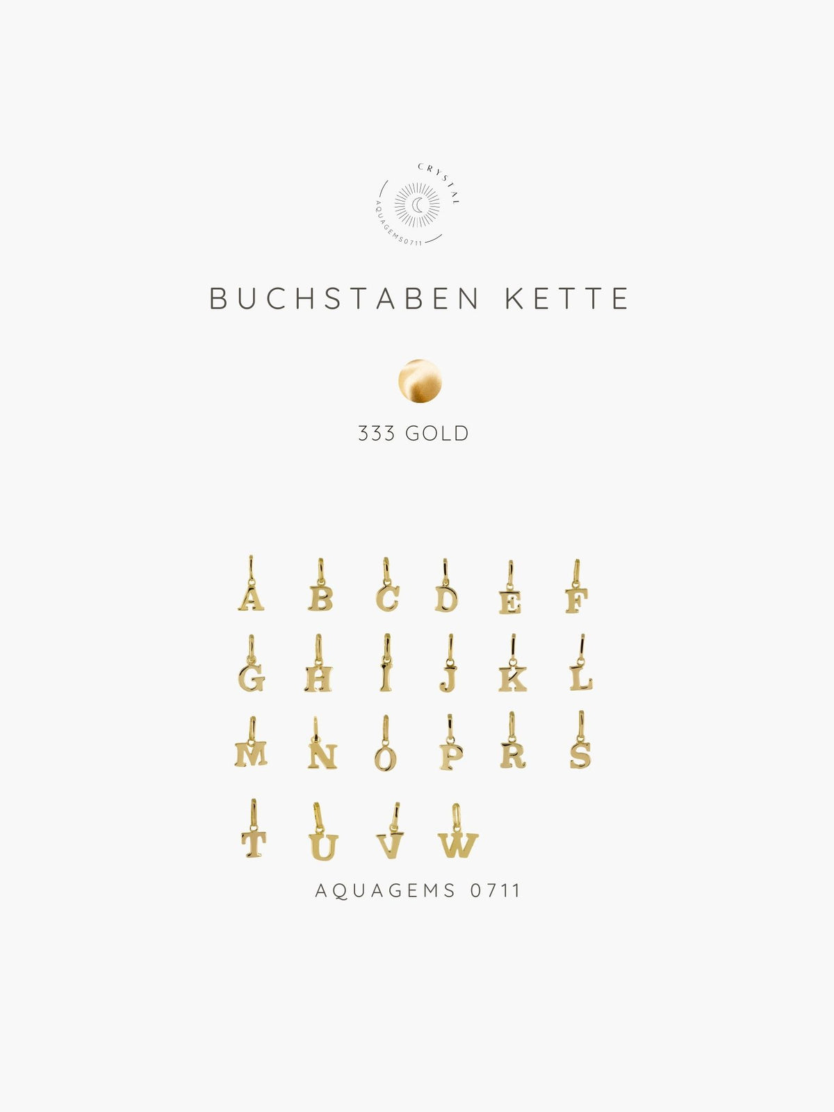Buchstaben Anhänger 333 Gold