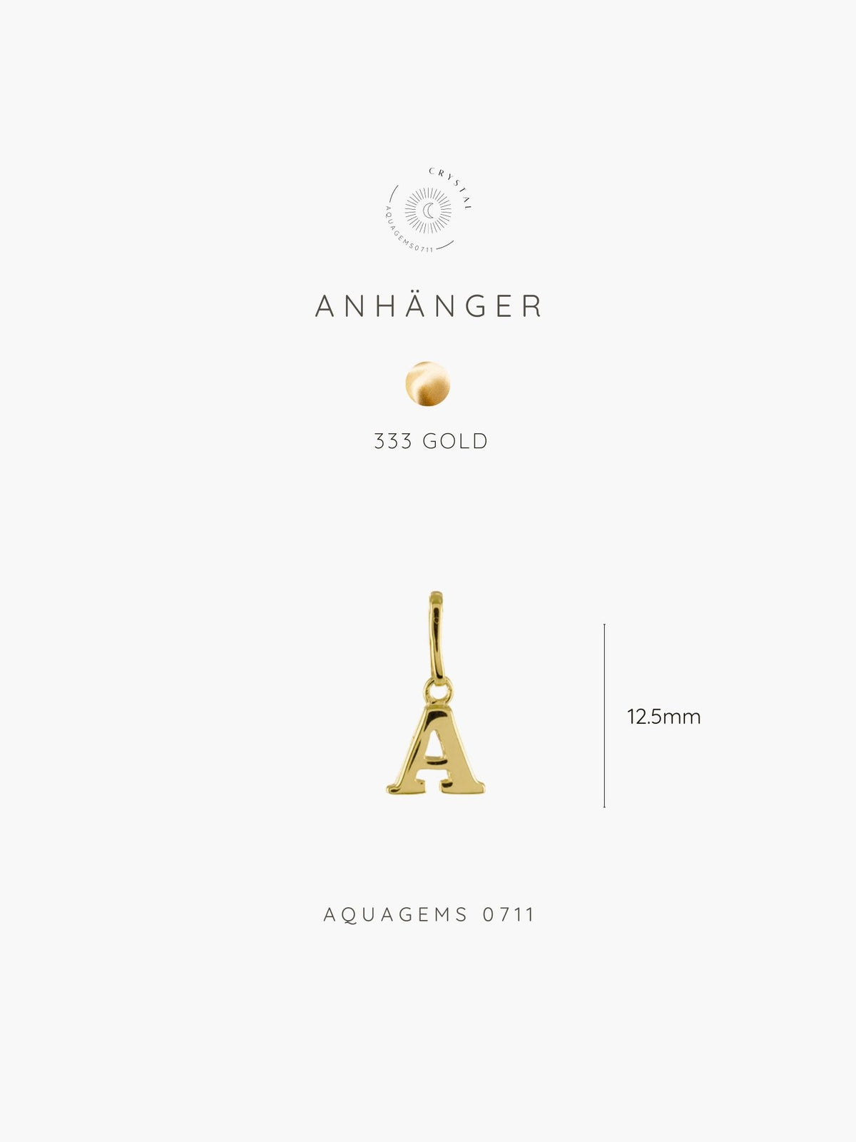 Buchstaben Anhänger 333 Gold