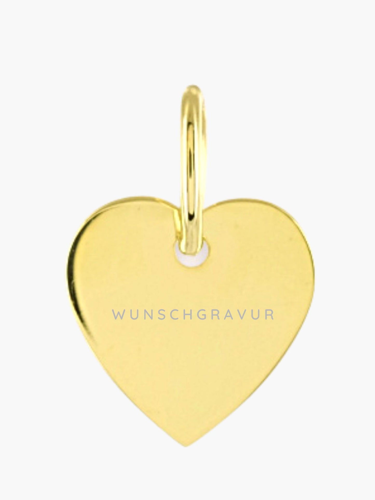 333 Gold Herz Anhänger mir Gravur . Gravurplatte 11mm