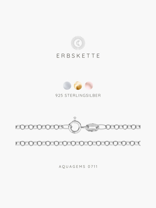Halskette Basic Erbskette 50cm . 925 Sterlingsilber . vergoldet . rosévergoldet