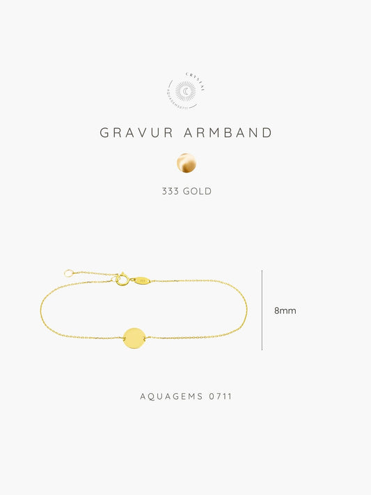 333 Gold Armband mit Plättchen & Gravur