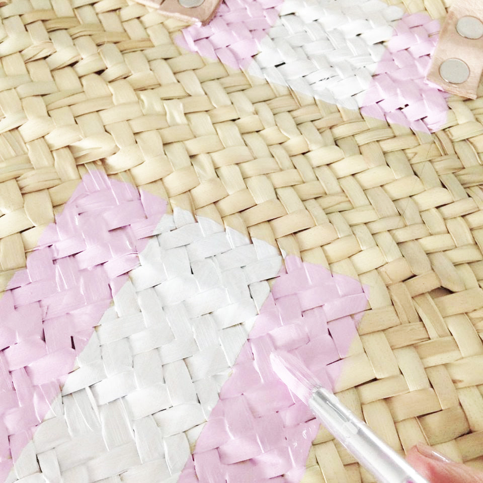 Korb Monogramm & Stripes Into the blue Weiss