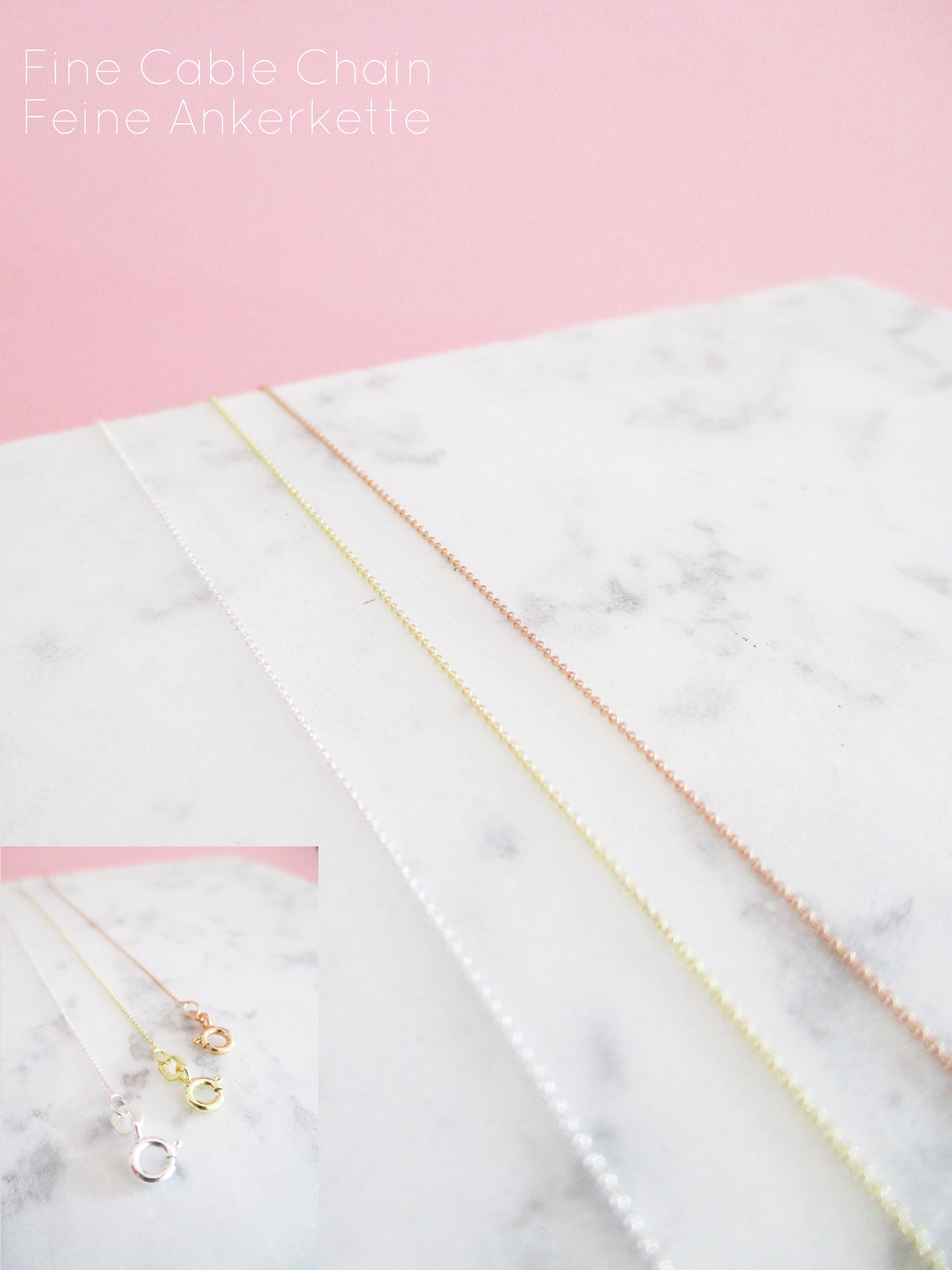 Feine Kette mit Herz Personalisiert Prägung 925 Sterlingsilber