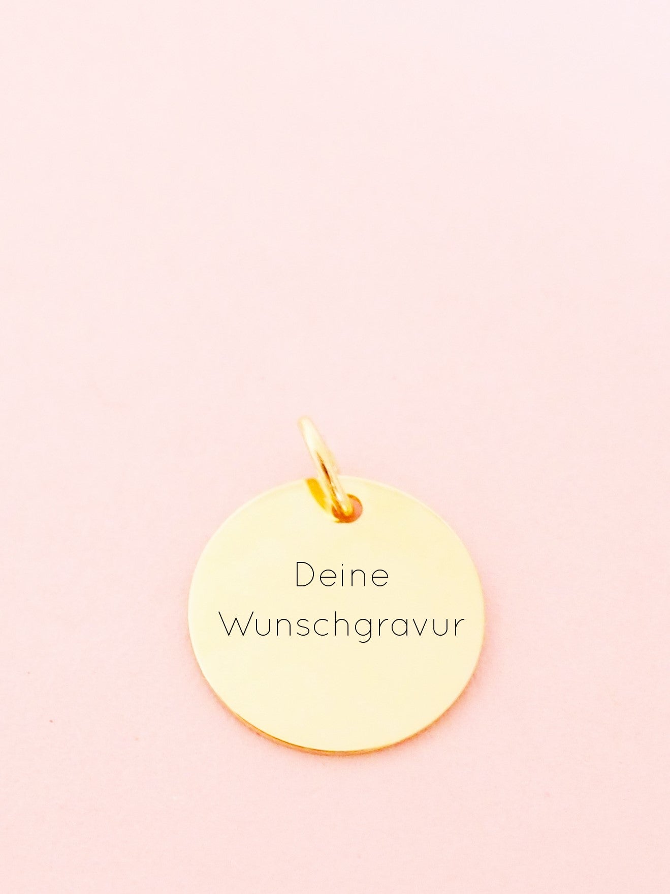 333 Gold Anhänger mir Gravur . Gravurplatte Basic 14mm