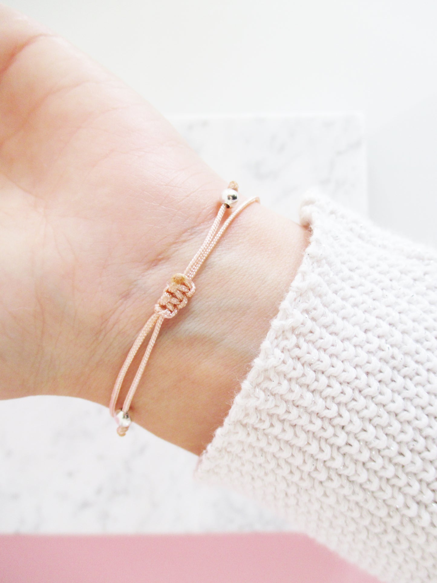 Sternenkind Armband mit Herz & Gravur Macramée