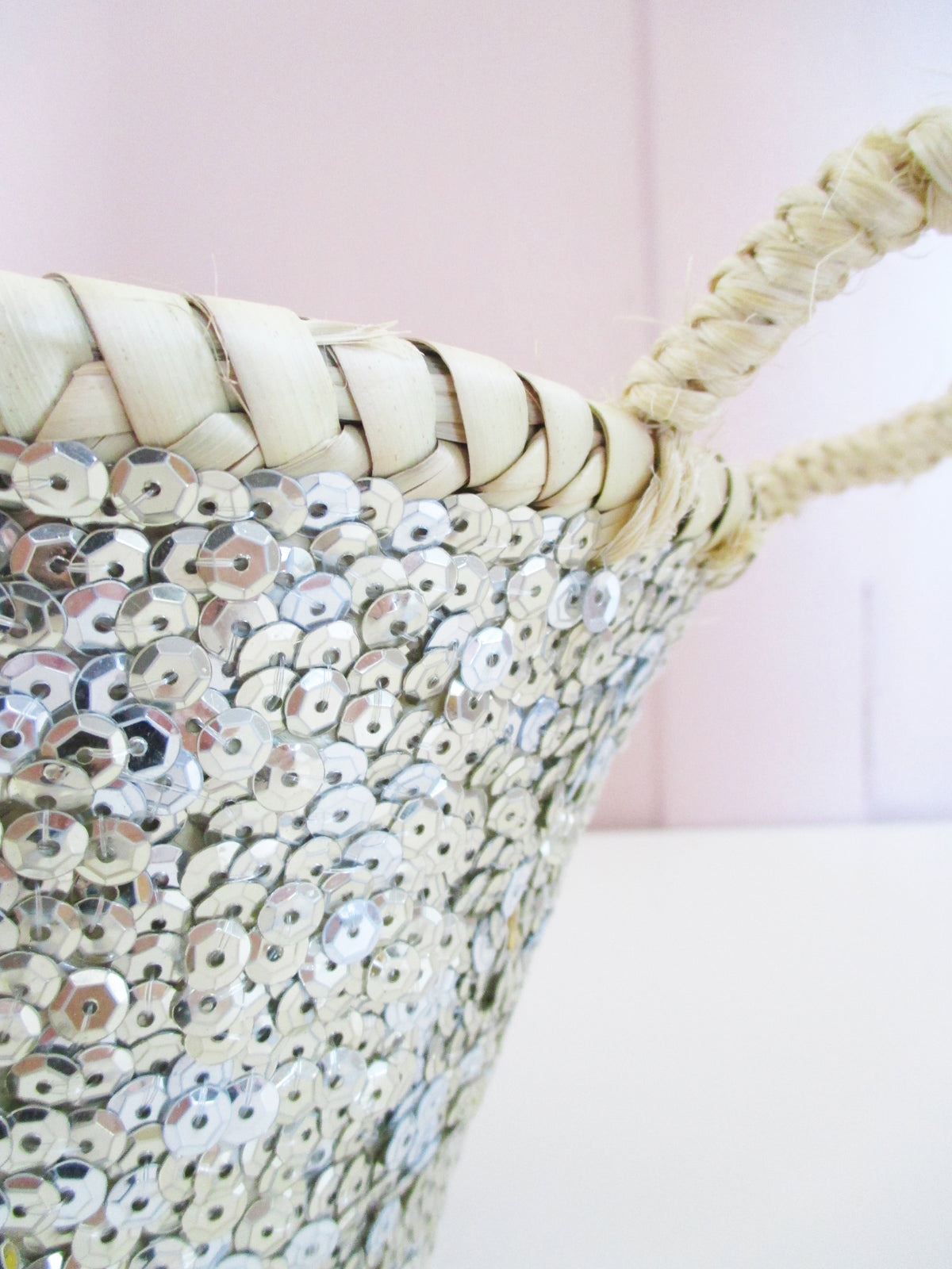 Interior Korb Pailletten Gold Silber
