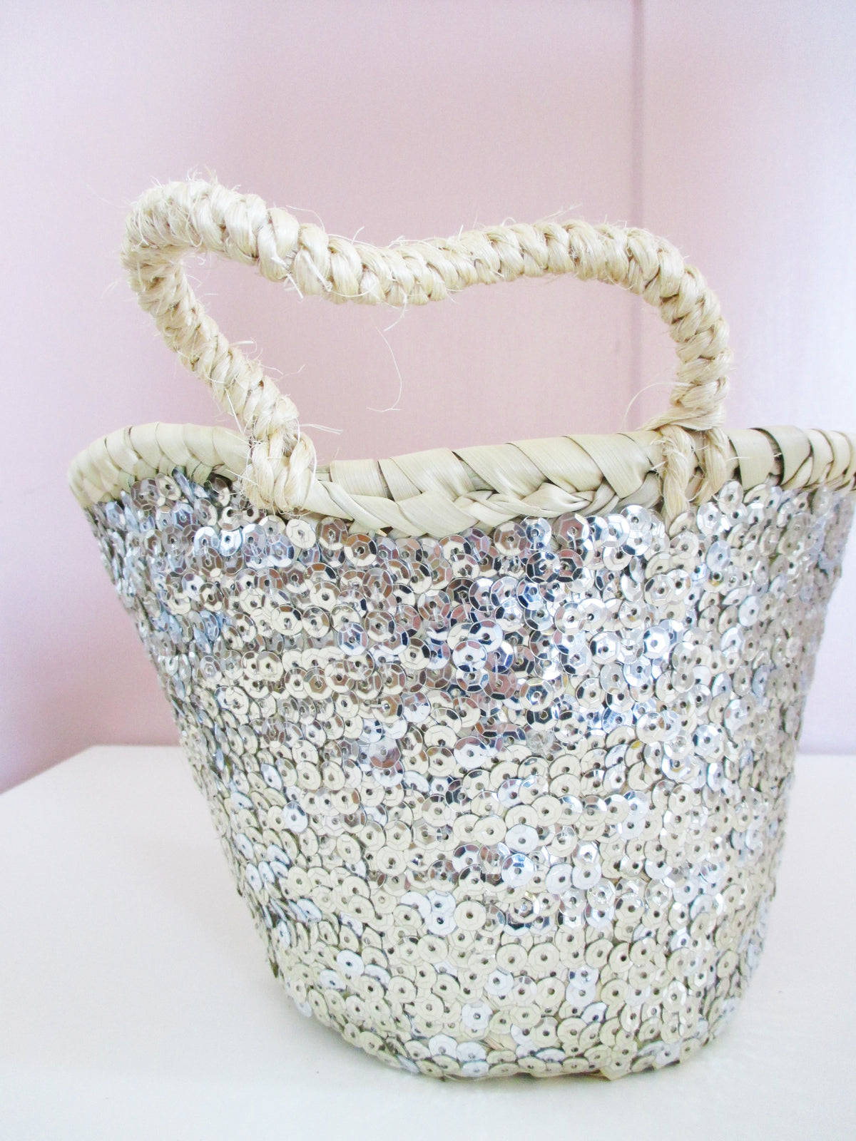 Interior Korb Pailletten Gold Silber