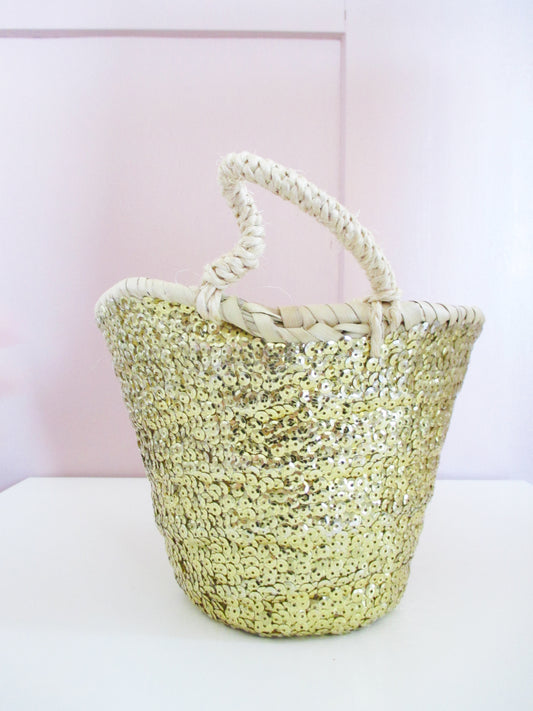 Korb Pailletten Gold