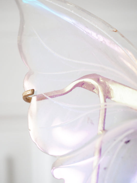 M AngelAura Bergkristall Schmetterling Flügel auf Ständer . AngelAura Clear Quartz Butterfly Wings on Stand ca. 19 x 18 cm - Hand Carved HIGH QUALITY