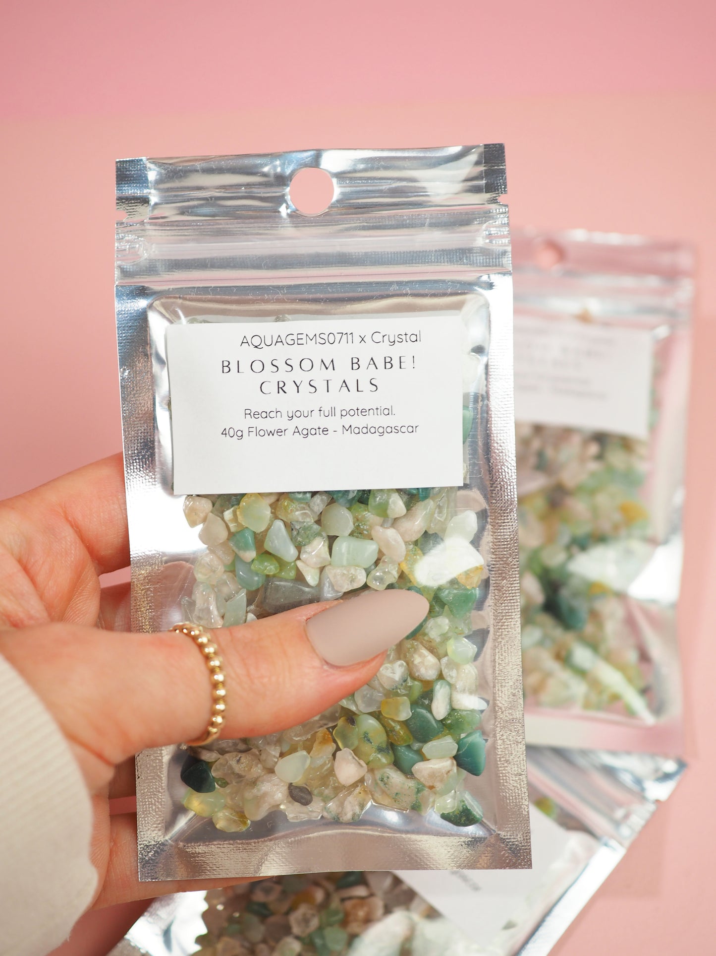 BLOSSOM BABE! Crystals l Green Flower Agate / Grüner Blumen Achat High Quality