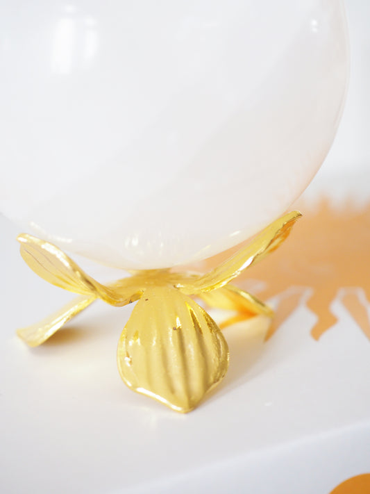 BLUME Hochwertiger Metall Sphere Stand . Kugel Ständer Halter. in GOLD