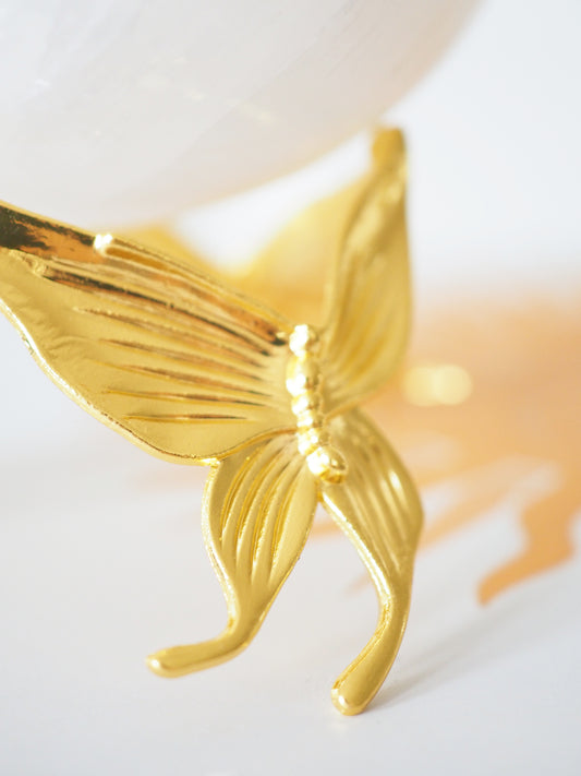 SCHMETTERLING MEDIUM Hochwertiger Metall Sphere Stand . Kugel Ständer . Halter GOLD