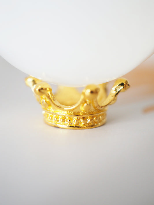 KRONE Hochwertiger Metall Mini Sphere Stand . Kugel Ständer . Halter in GOLD