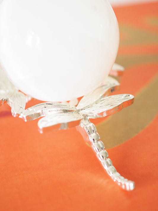 LIBELLE MEDIUM Hochwertiger Metall Kugel Ständer . Sphere Stand SILBER