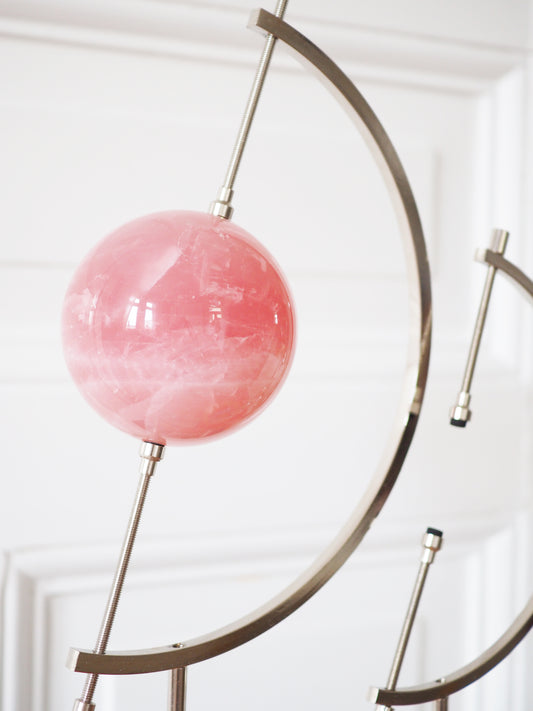 GLOBUS Hochwertiger Metall Kugel Ständer . Halter . Sphere Stand SILBER