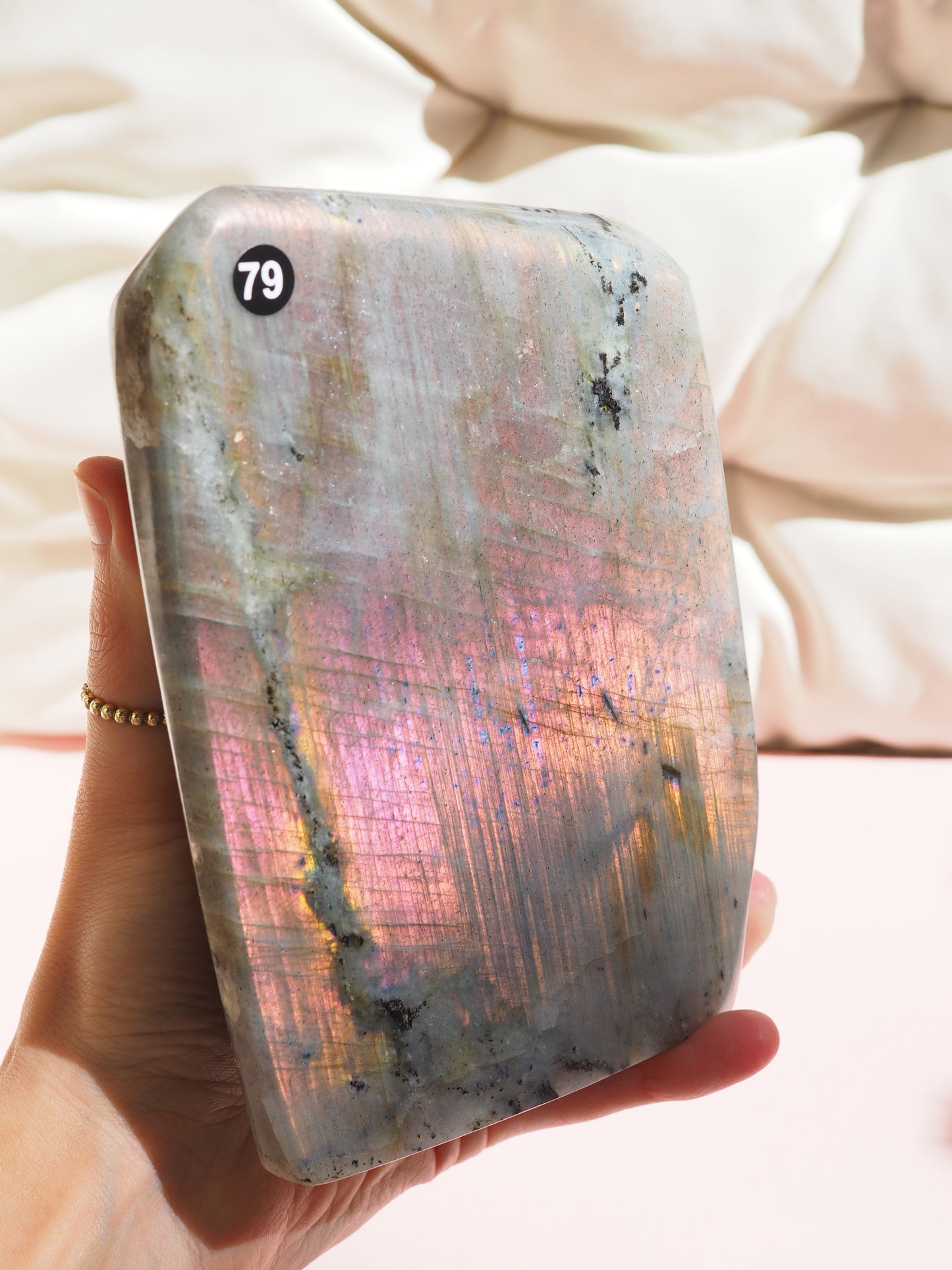 Pink Golden Sunset Labradorit FREEFORM 1.9kg - aus Madagascar (79)