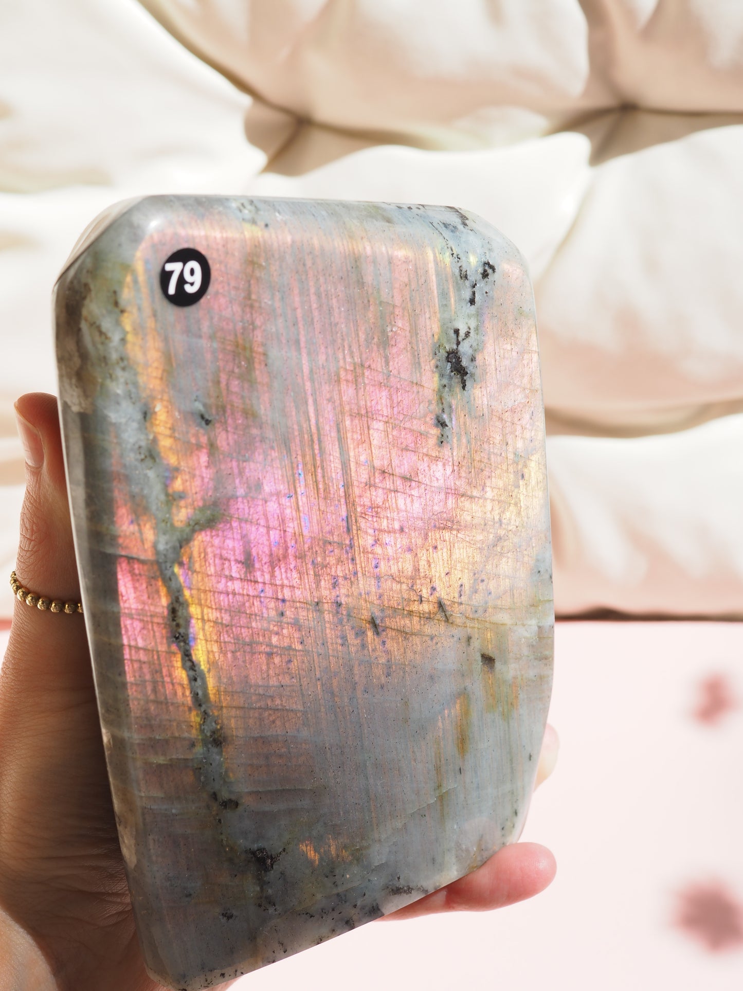 Pink Golden Sunset Labradorit FREEFORM 1.9kg - aus Madagascar (79)