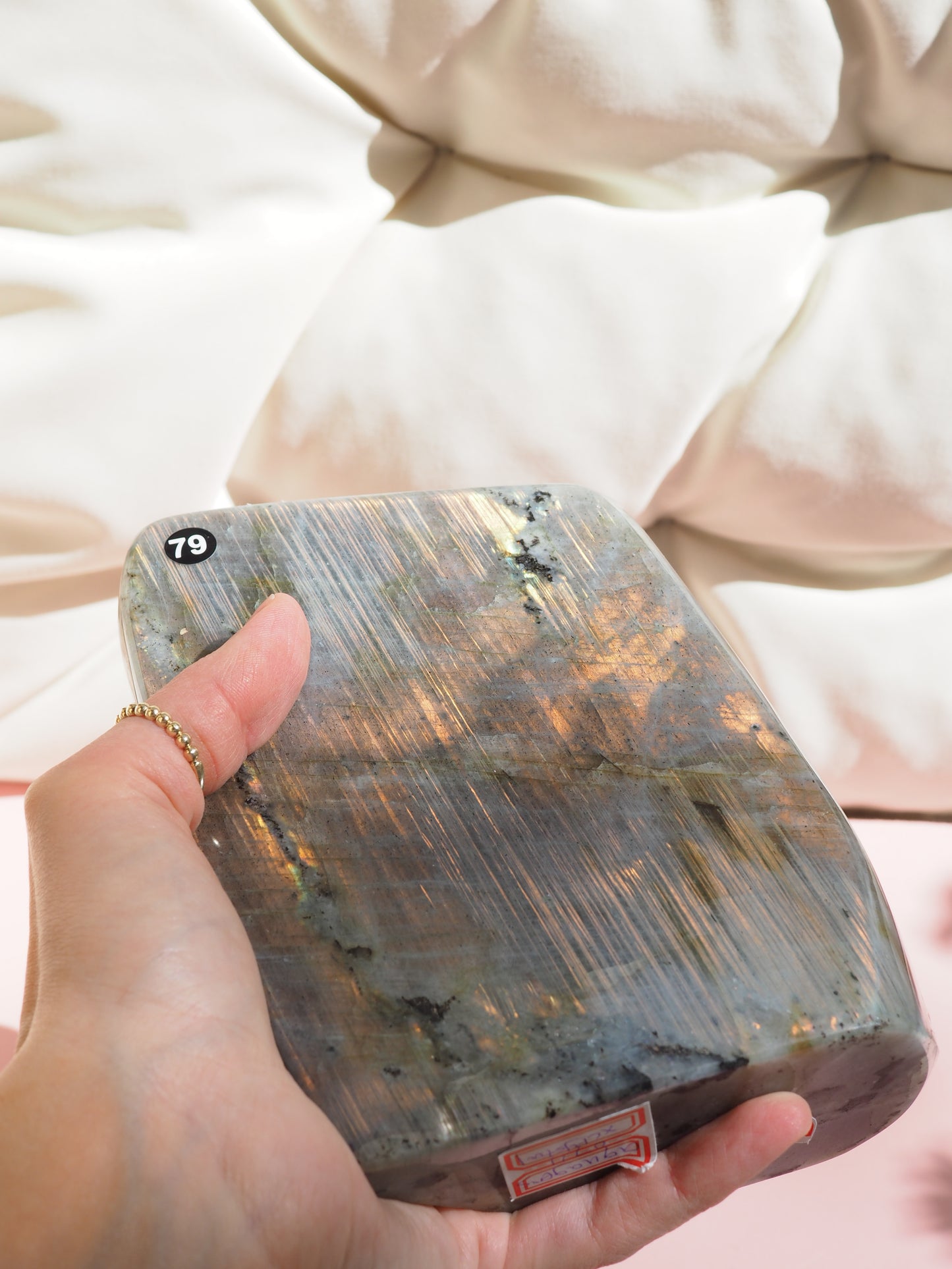 Pink Golden Sunset Labradorit FREEFORM 1.9kg - aus Madagascar (79)
