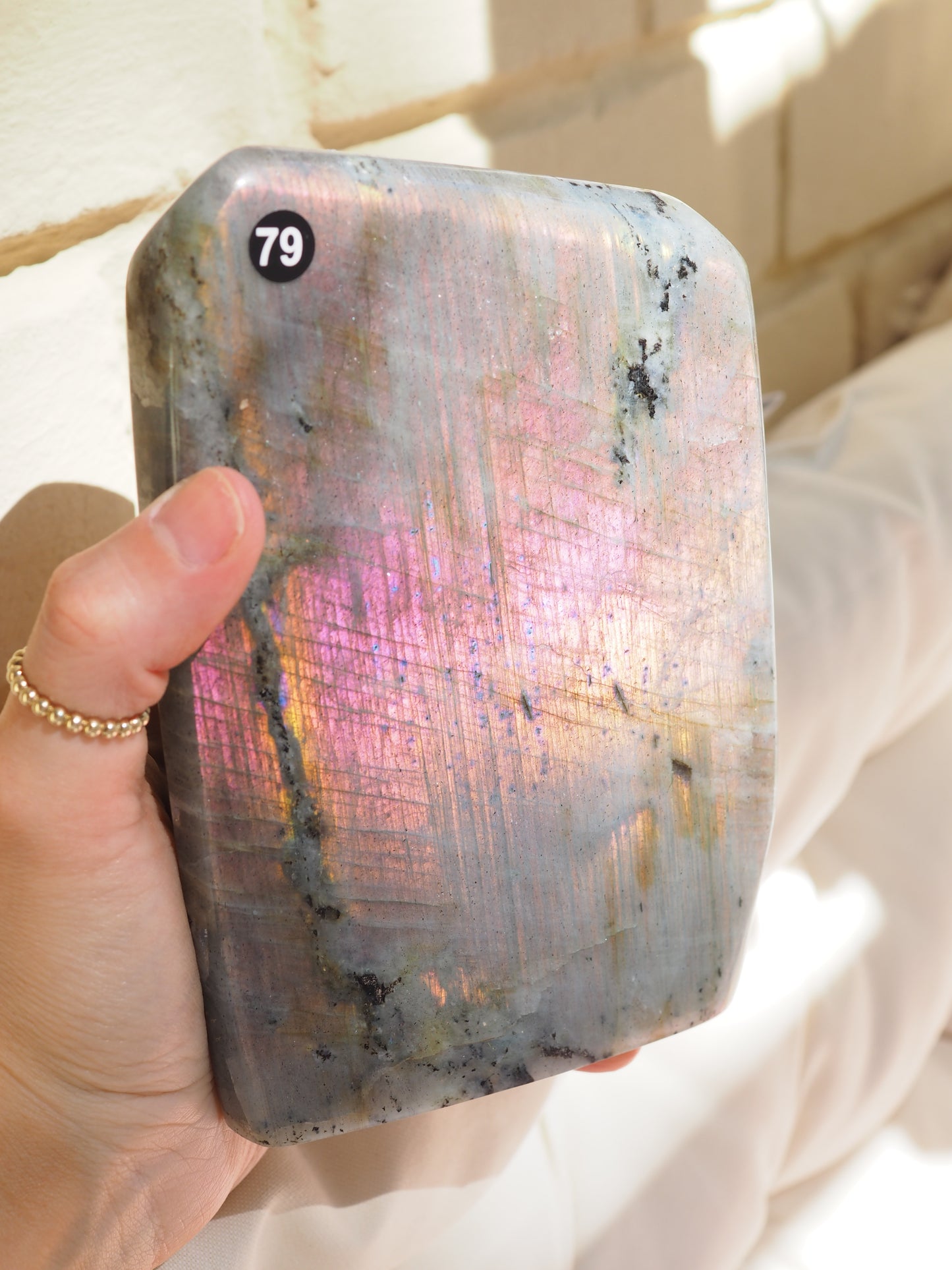 Pink Golden Sunset Labradorit FREEFORM 1.9kg - aus Madagascar (79)