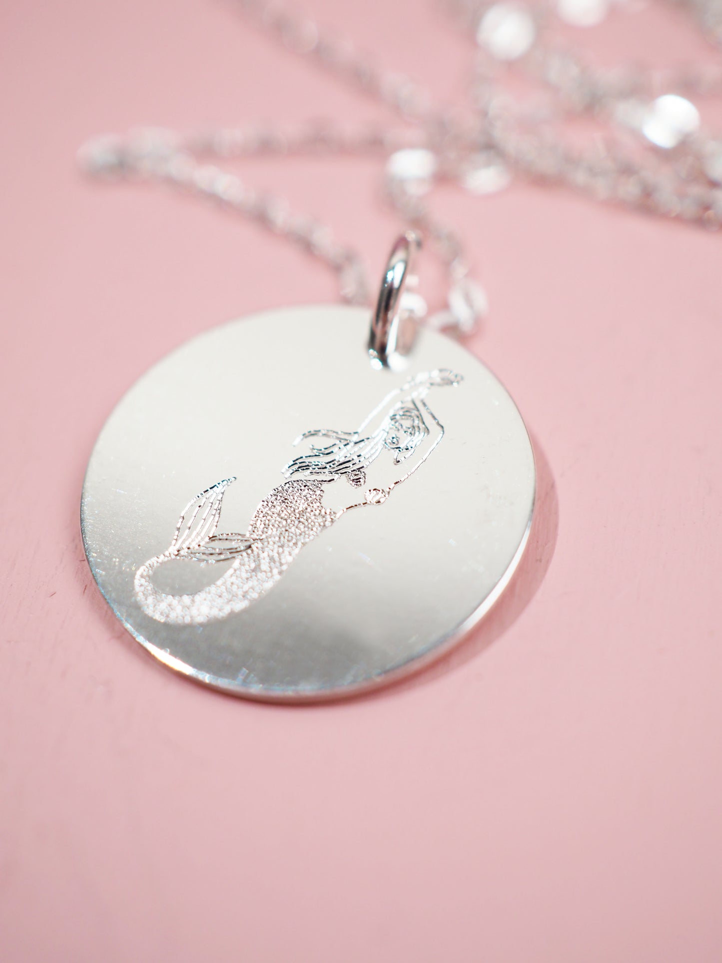Zodiac Godess Sternzeichen Kette 925 Sterlingsilber mit Diamantgravur