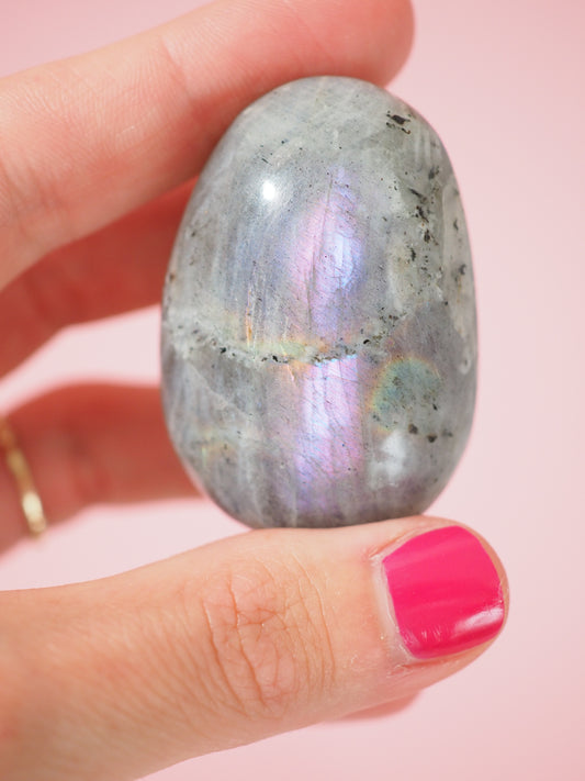 Blau blue / Purple Lila Violett Palmstone 4.5 cm (20) - Aus Madagascar