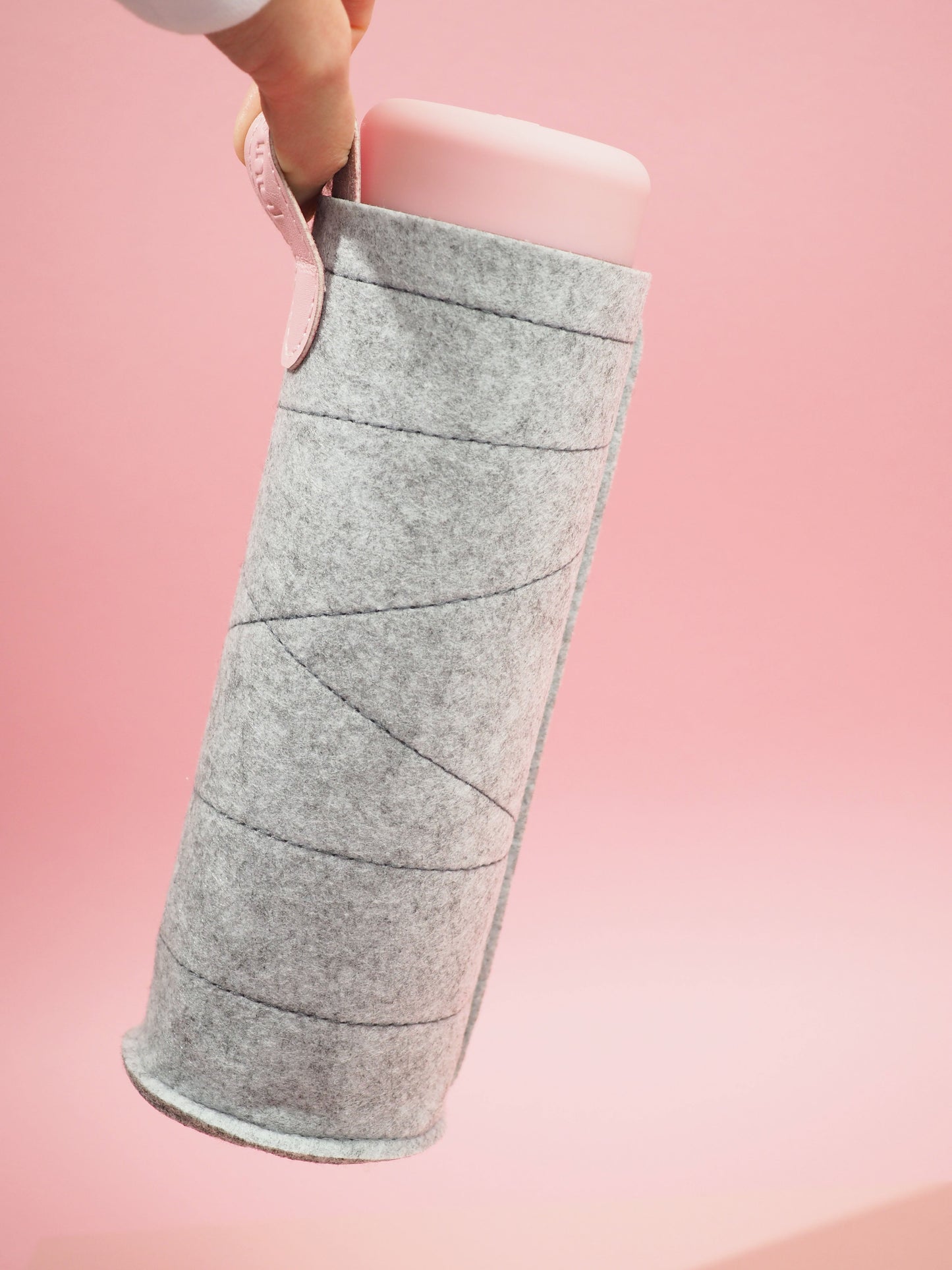 TRINKFLASCHE INU! von Vitajuwel MIT SLEEVE Bergkristall | LAVA GREY SET