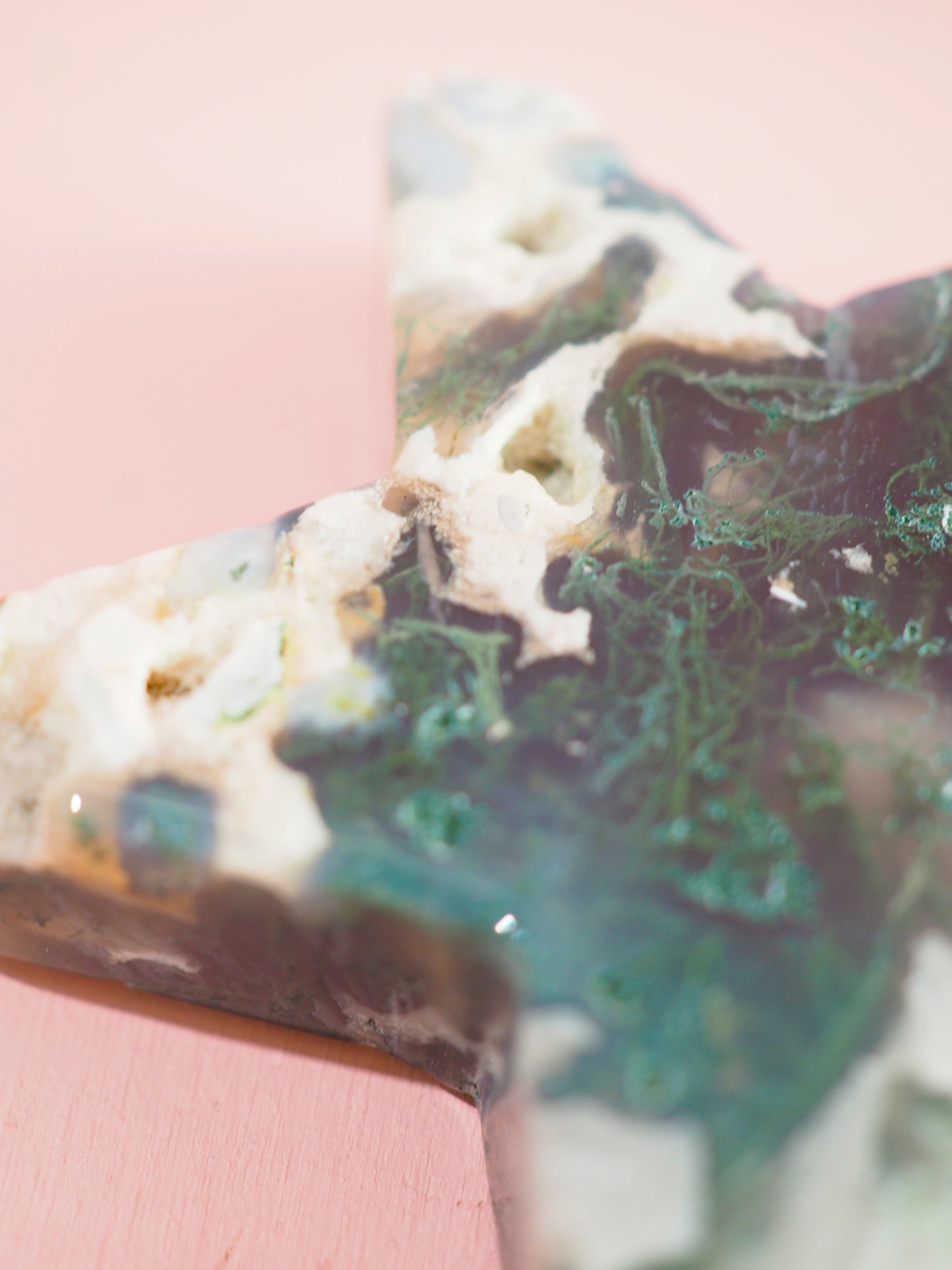 Moos Achat 2D Stern / Moss Agate Star 4-5 cm -aus China / Indien
