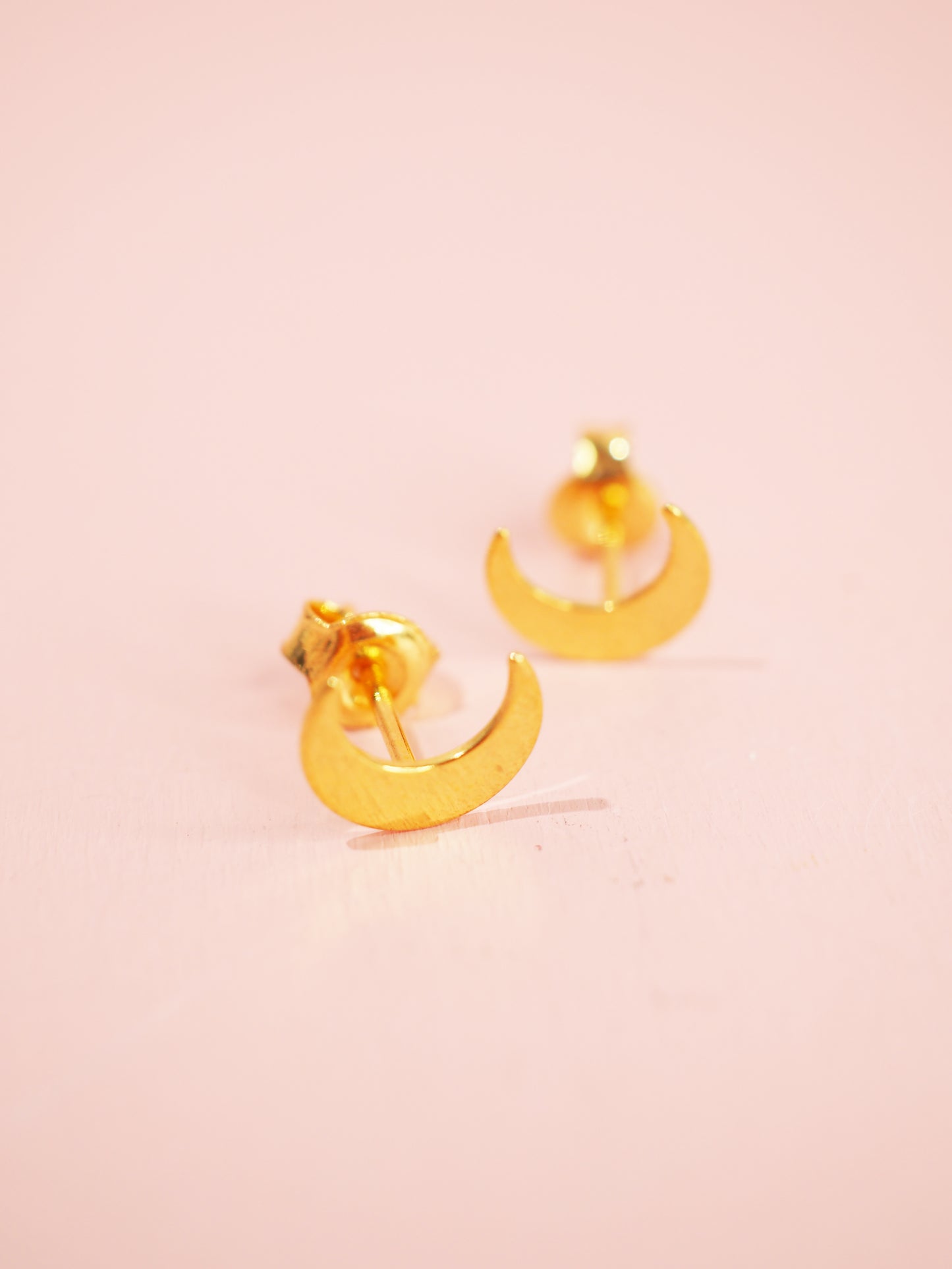 Mond Ohrstecker 925 Sterlingsilber vergoldet