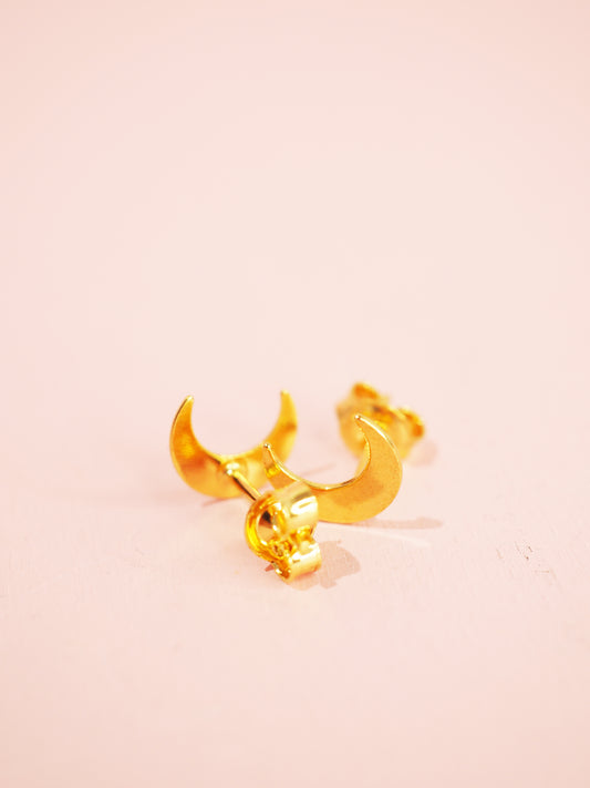 Mond Ohrstecker 925 Sterlingsilber vergoldet