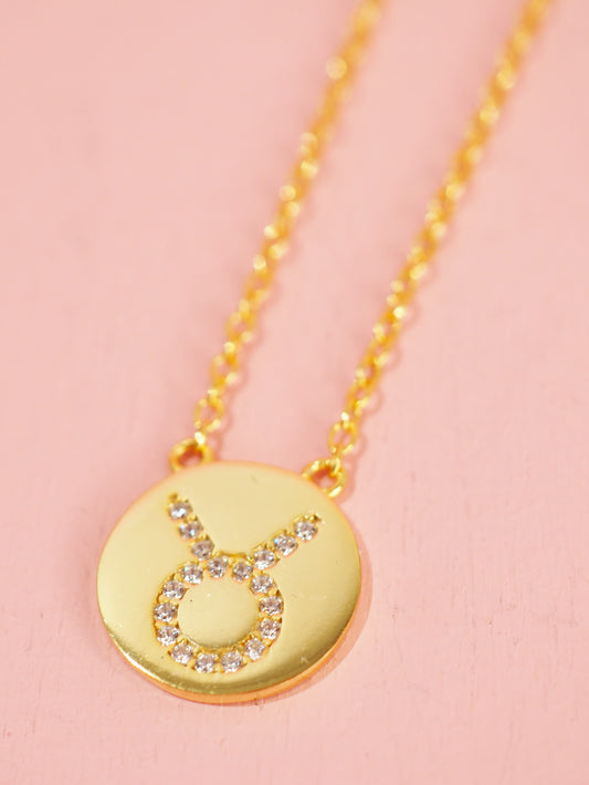 Sternzeichen Kette mit Zirkonia 925 Sterlingsilber vergoldet