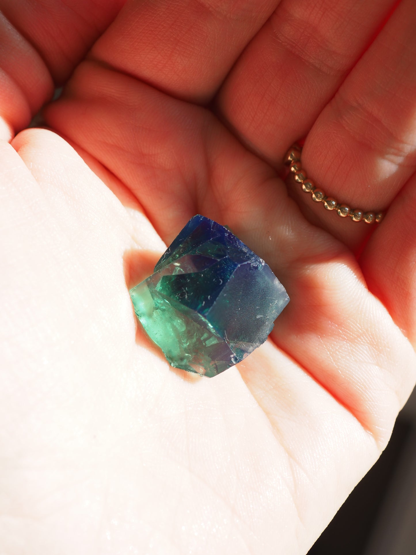 MAGISCHER Farbverändernder Hidden Forrest pocket Fluorit Twin - Diana Maria Mine Fluorit Doppelquader . Colorchanging Fluorite ca. 2 cm - aus Frosterley, Weardale, England High Quality