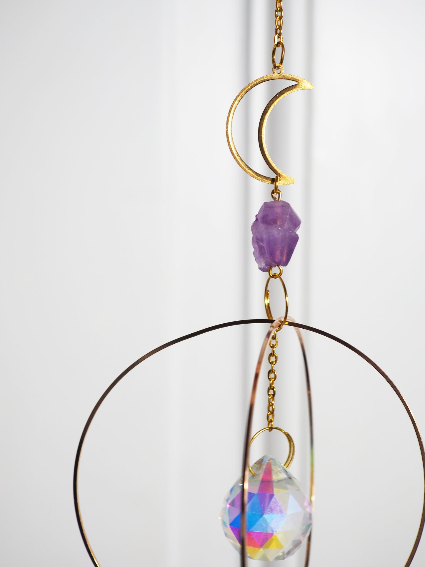 AMETHYST Sonnenfänger mit Glas Kristallen . Amethyst Sun Catcher with glass Crystals ca. 65cm . cm
