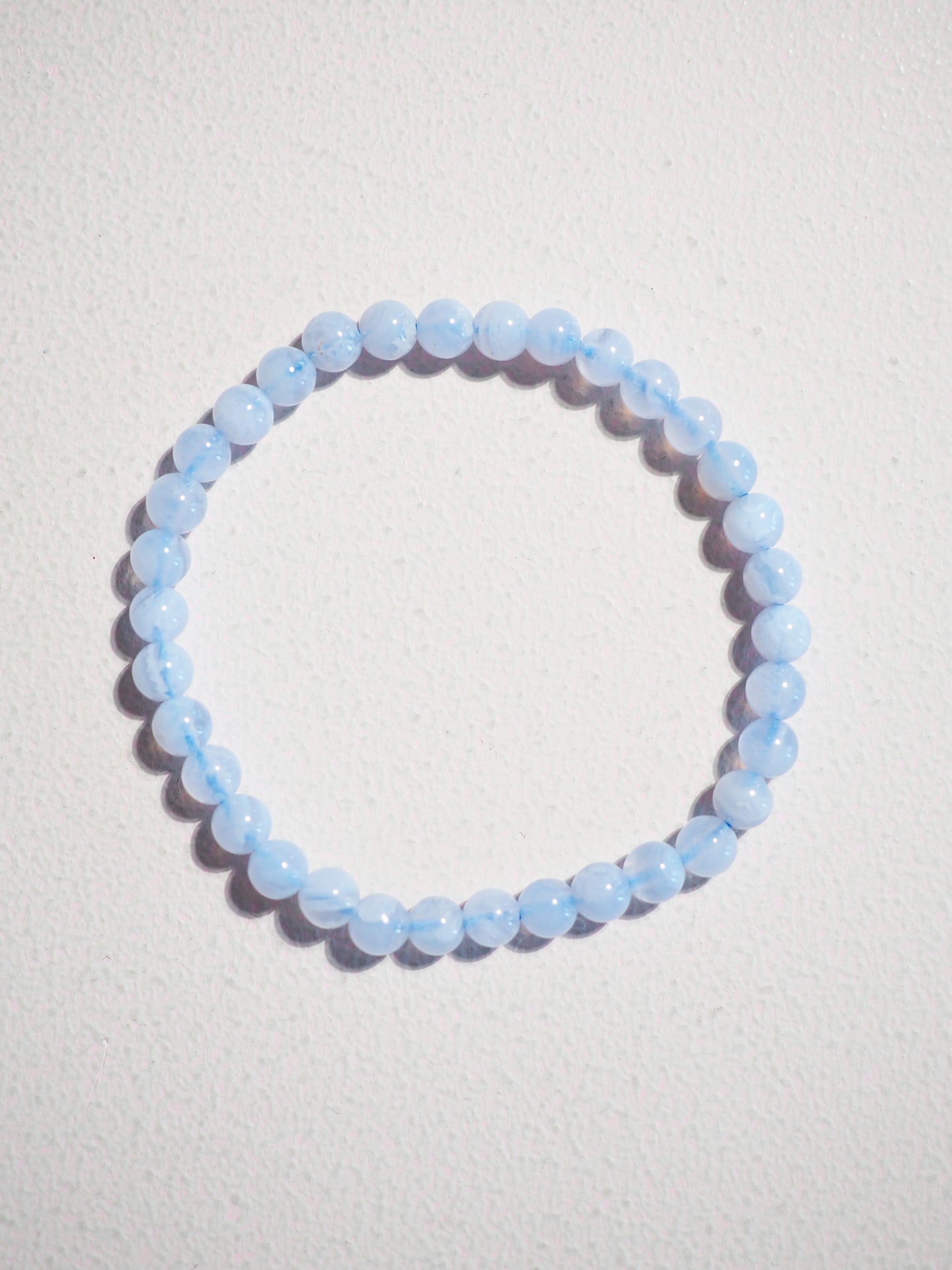 CRYSTAL KIDS - Blauer Chalcedon Kugelarmband bis 14cm - HIGH QUALITY