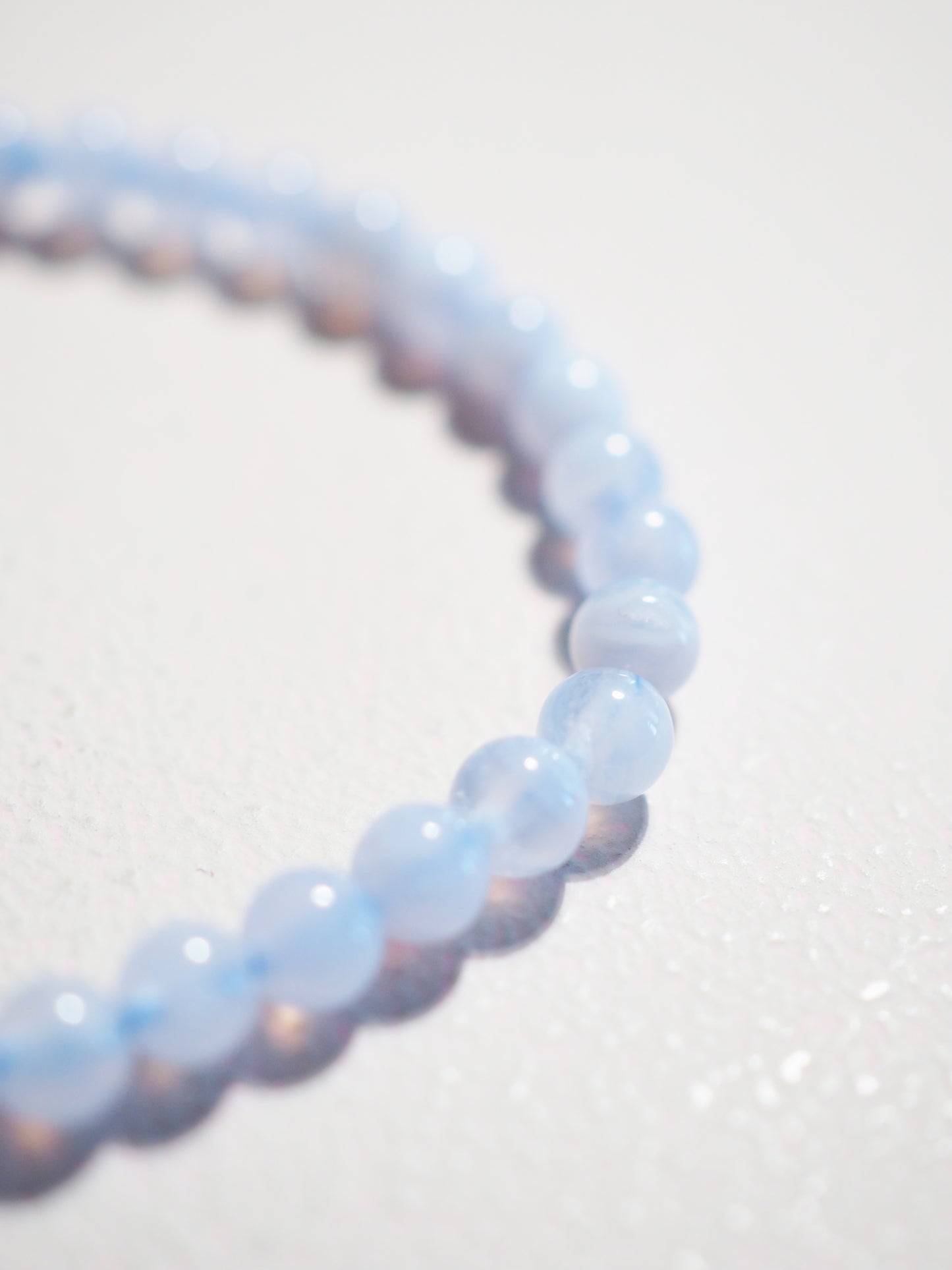 CRYSTAL KIDS - Blauer Chalcedon Kugelarmband bis 14cm - HIGH QUALITY