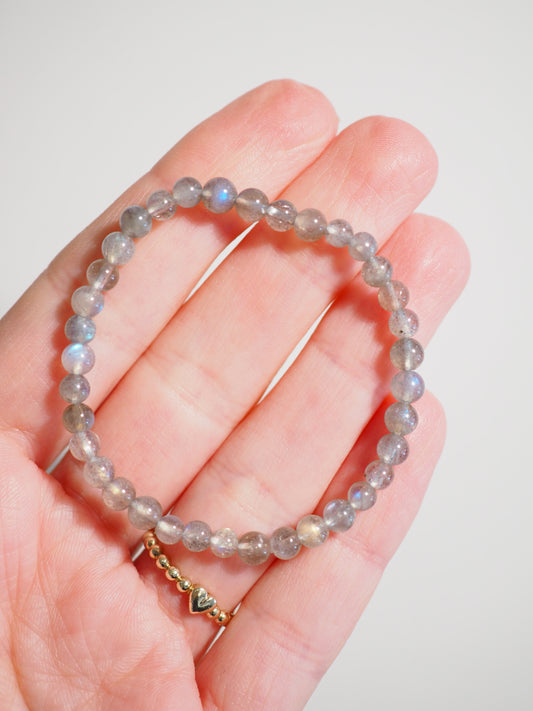 CRYSTAL KIDS - Labradorit Kugelarmband bis 14cm - Super Flashy HIGH QUALITY