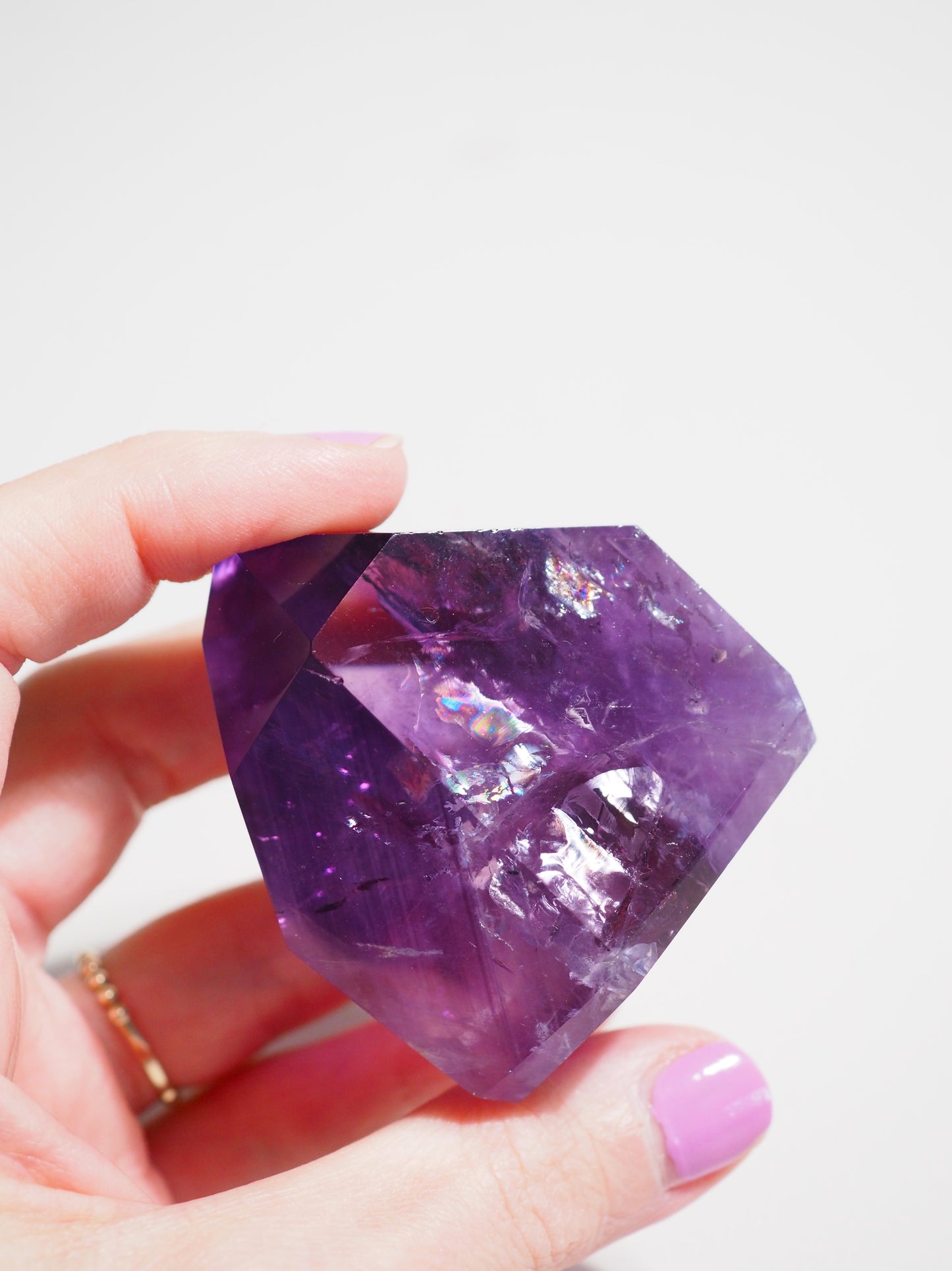 Jacare Amethyst Spitze mit Regenbögen ca. 4.5x5 cm (6) - aus Bahia Brasilien HIGH QUALITY