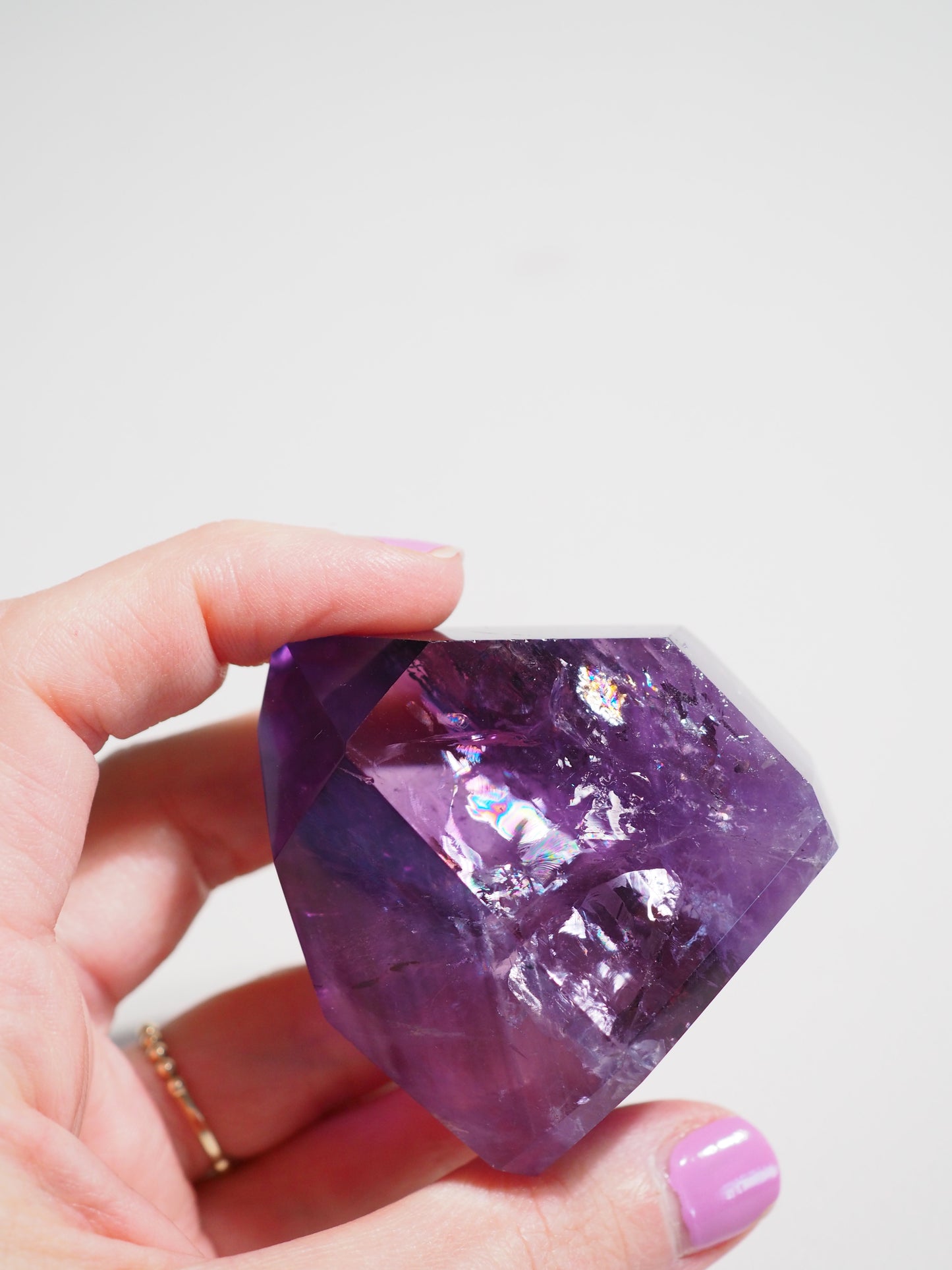Jacare Amethyst Spitze mit Regenbögen ca. 4.5x5 cm (6) - aus Bahia Brasilien HIGH QUALITY