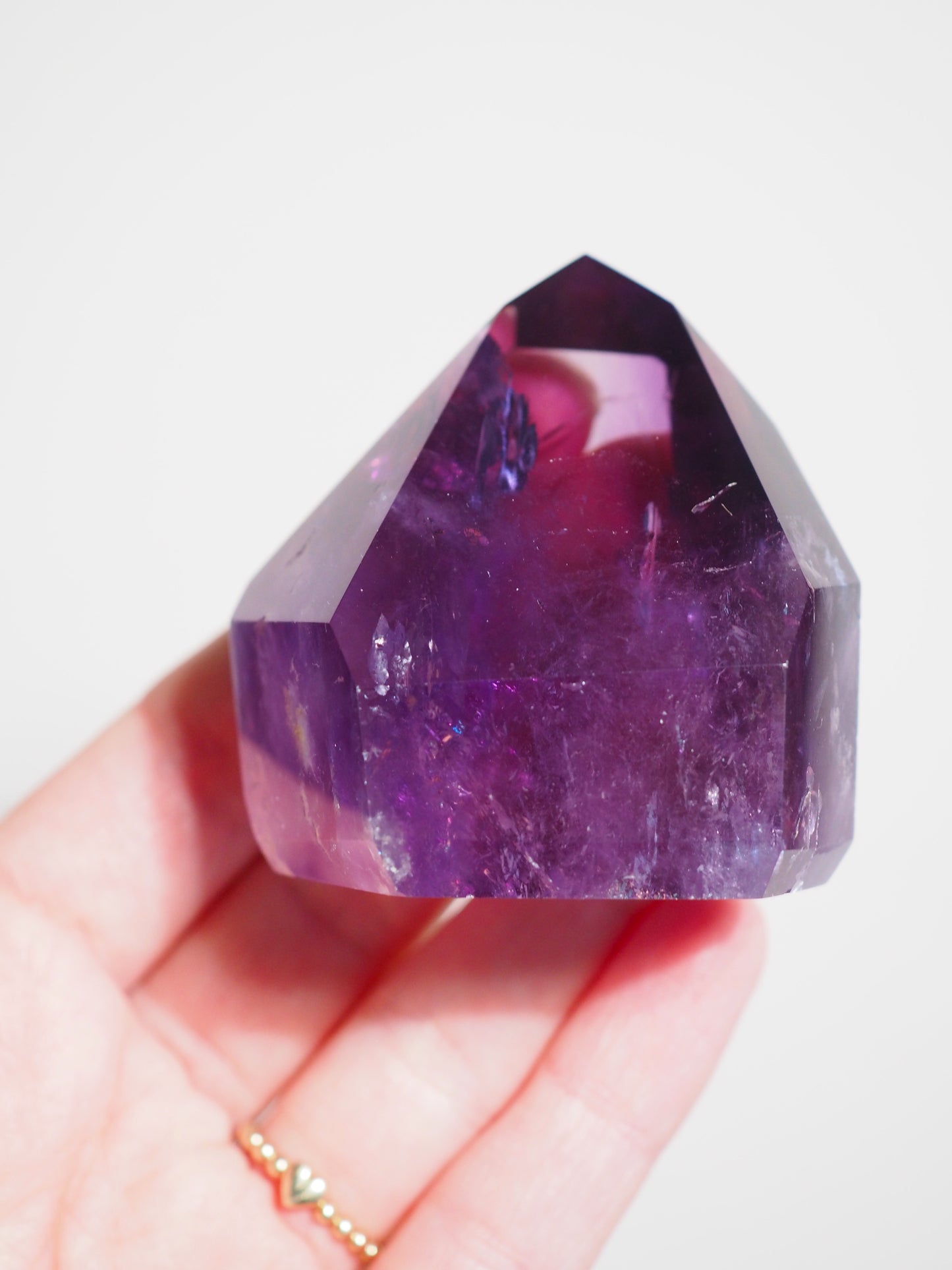 Jacare Amethyst Spitze mit Regenbögen ca. 4.5x5 cm (6) - aus Bahia Brasilien HIGH QUALITY
