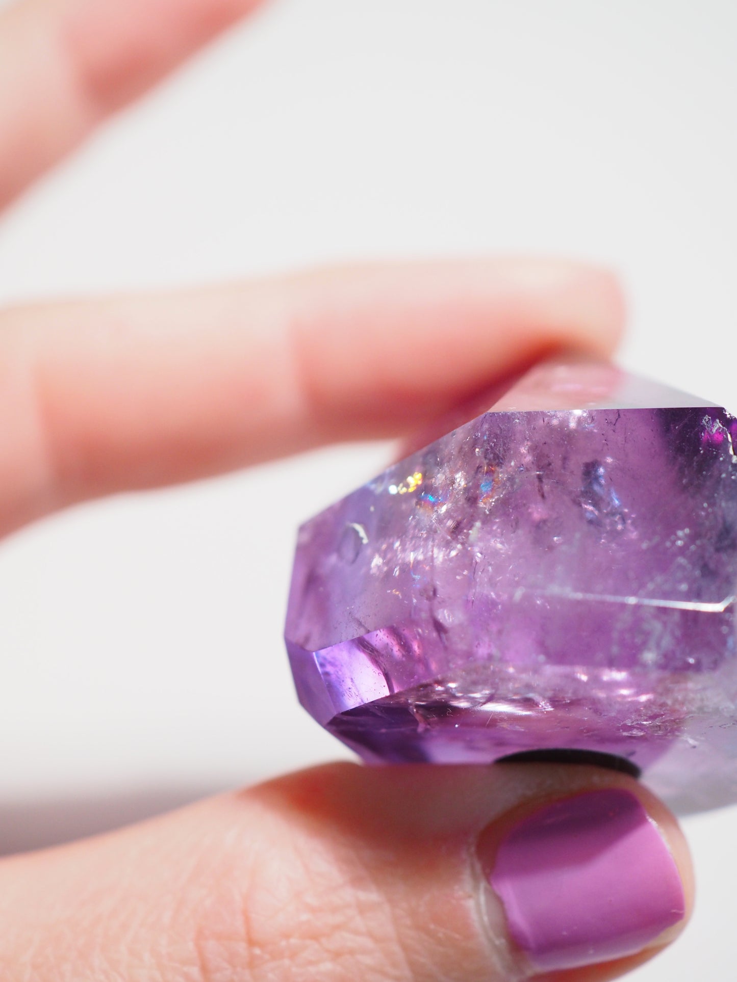 Jacare Amethyst Spitze mit Regenbögen ca. 3.5x4 cm (3) - aus Bahia Brasilien - HIGH QUALITY