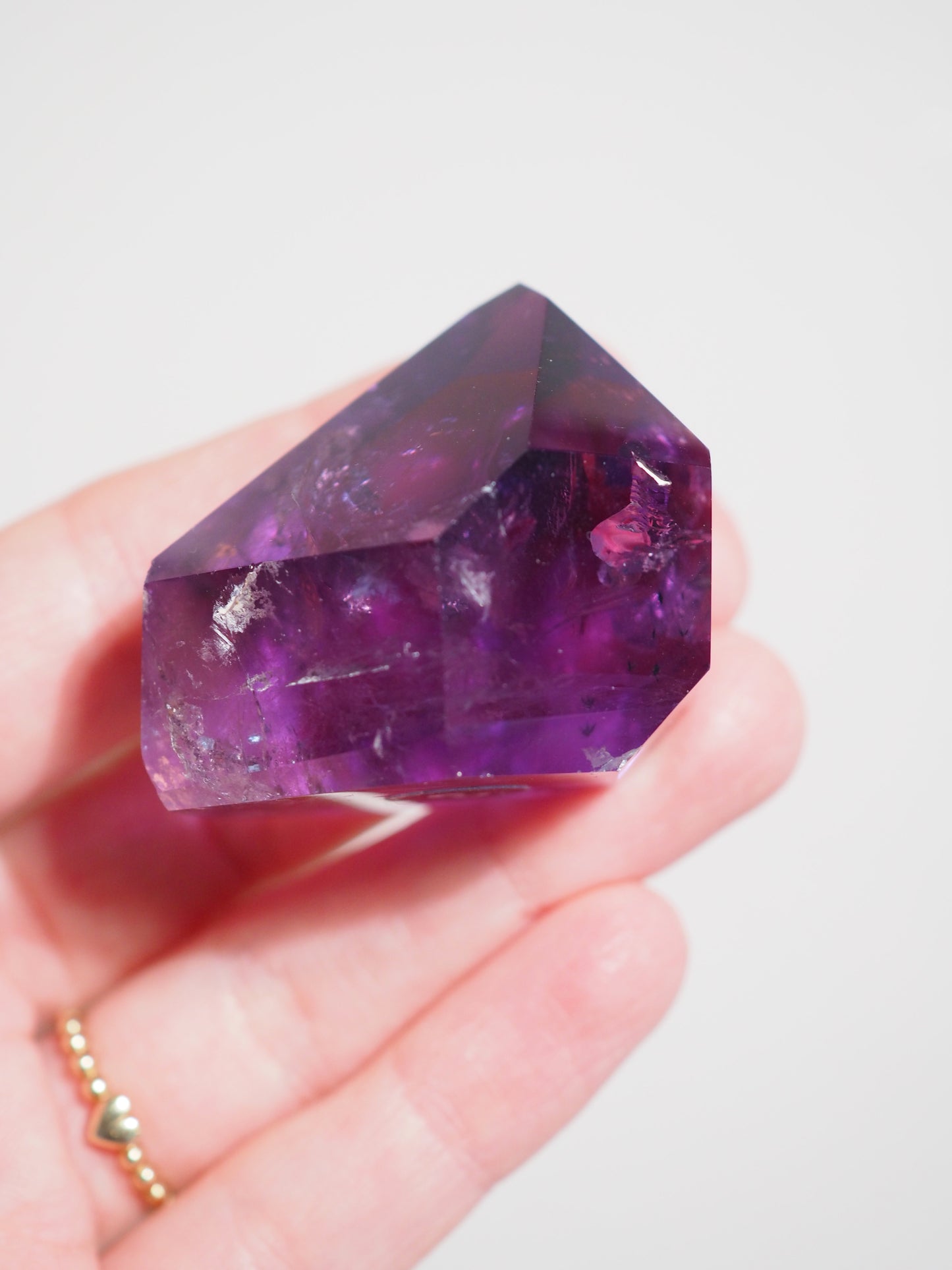 Jacare Amethyst Spitze mit Regenbögen ca. 3.5x4 cm (3) - aus Bahia Brasilien - HIGH QUALITY